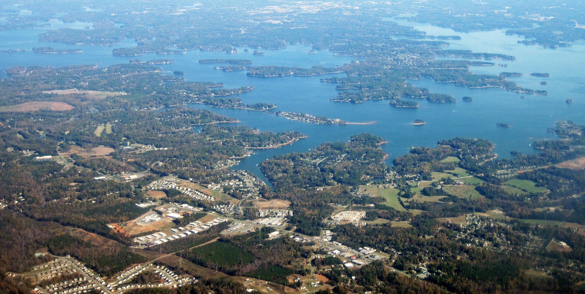 Aerial view of Lake Norman, North Carolina