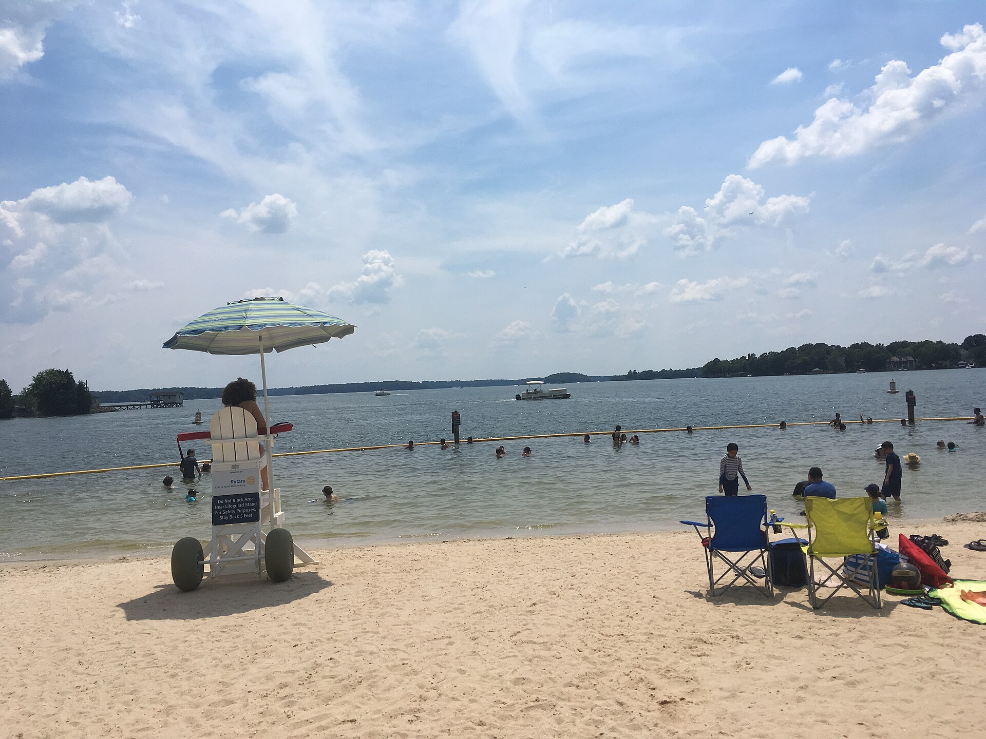 Swimming beach at Ramsey Creek Park on Lake Norman